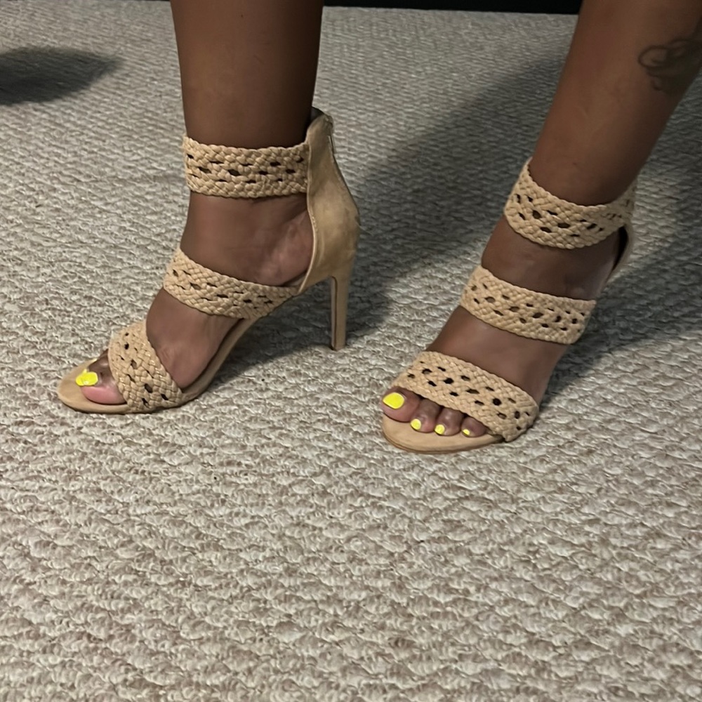 Crochet 3 wide strap heel